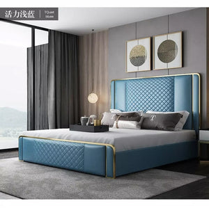 Luxury Modern High Quality Leather Bed